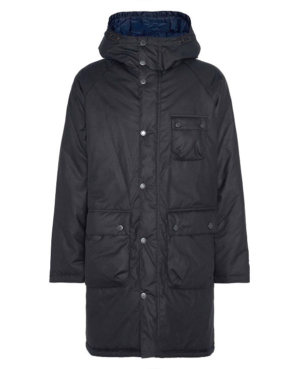 Barbour Winter Waxed Parka Classic Navy | BABO87235