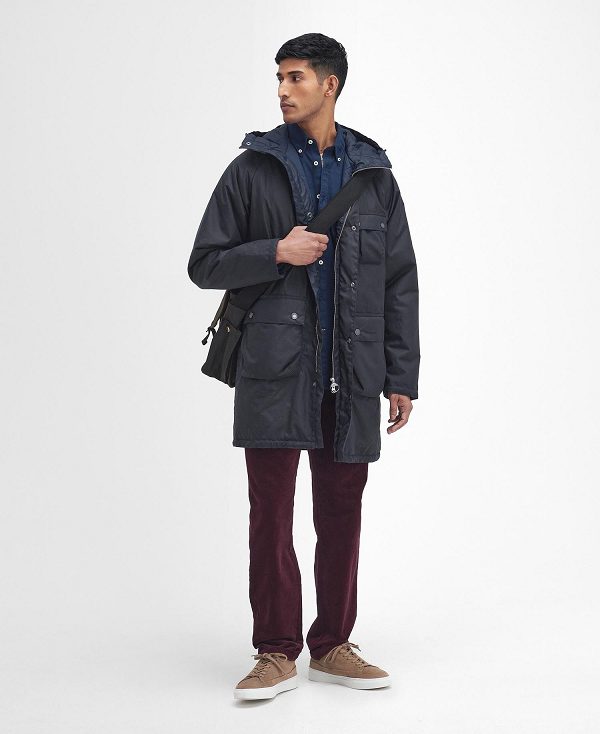 Barbour Winter Waxed Parka Classic Navy | BABO87235