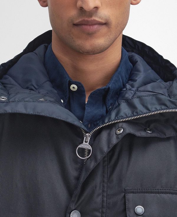 Barbour Winter Waxed Parka Classic Navy | BABO87235