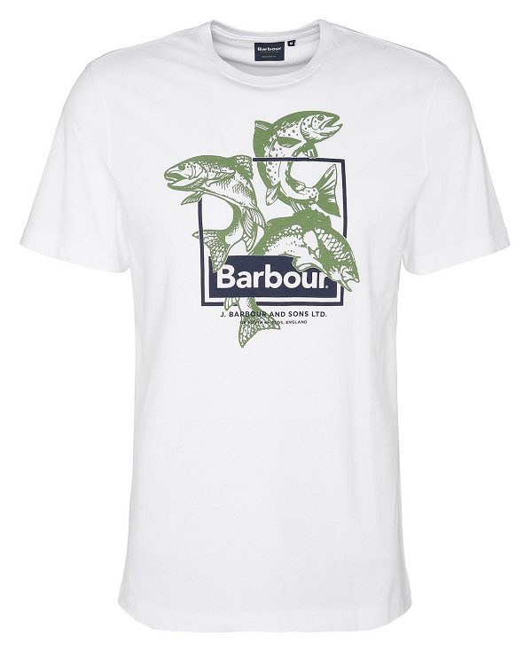 Barbour Witton Graphic T-shirt Classic White | BABO88350