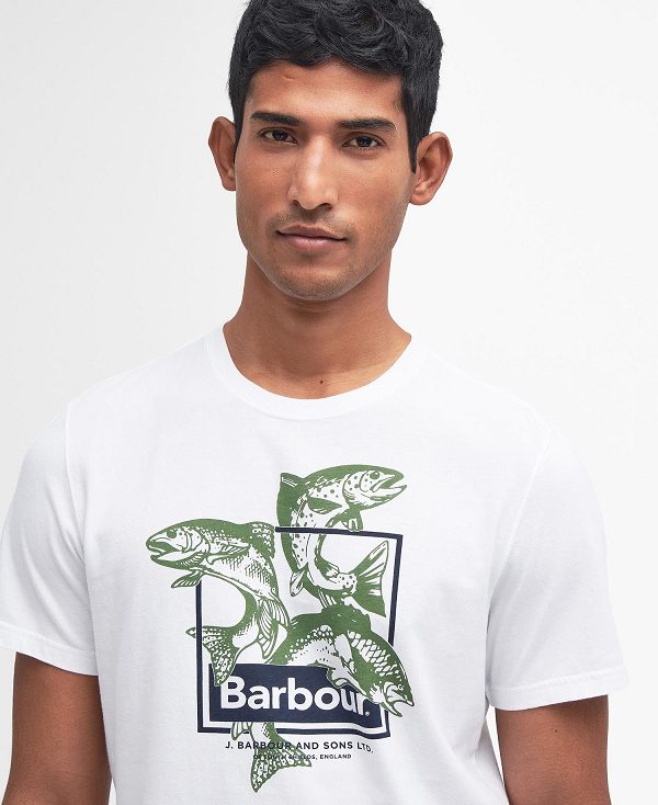 Barbour Witton Graphic T-shirt Classic White | BABO88350