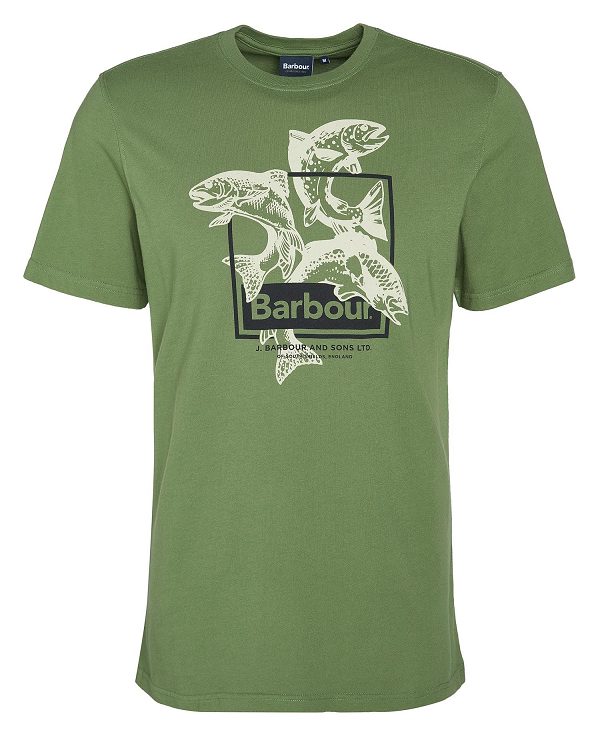 Barbour Witton Graphic T-shirt Green | BABO88351