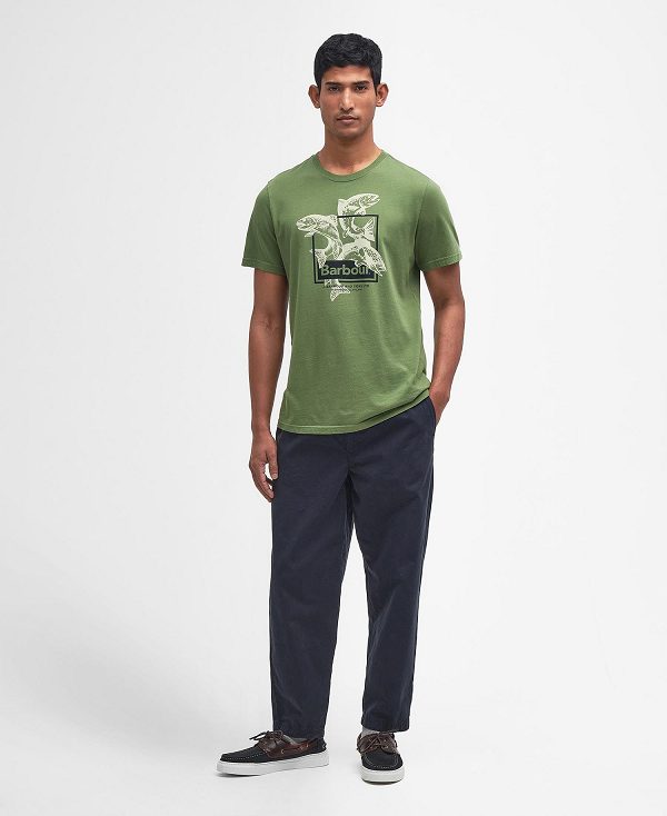 Barbour Witton Graphic T-shirt Green | BABO88351