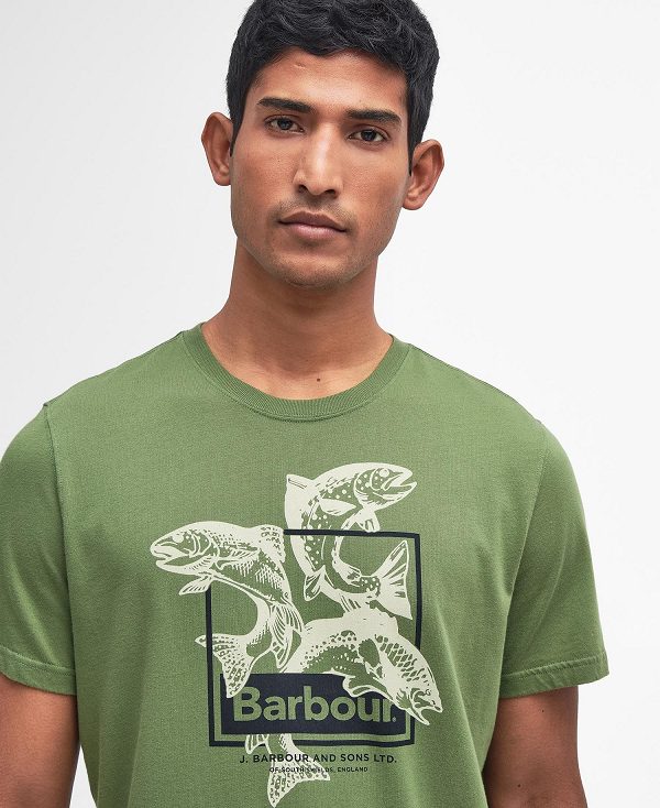 Barbour Witton Graphic T-shirt Green | BABO88351