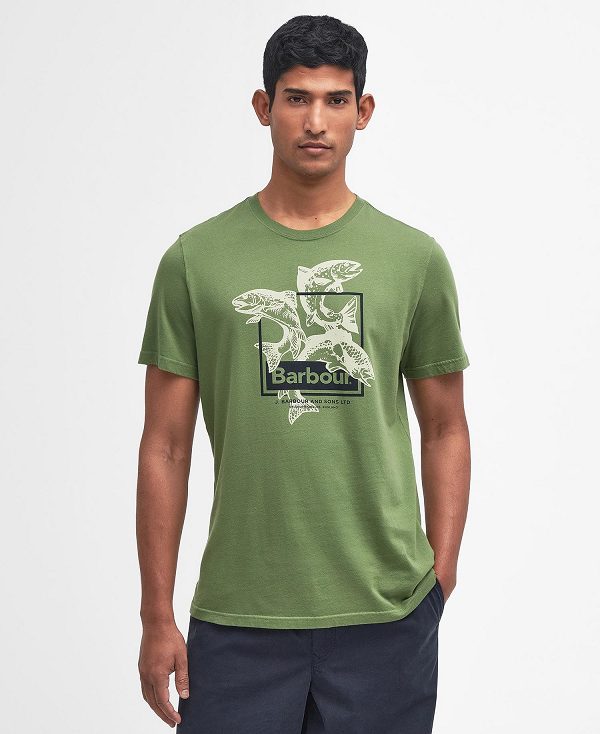 Barbour Witton Graphic T-shirt Green | BABO88351