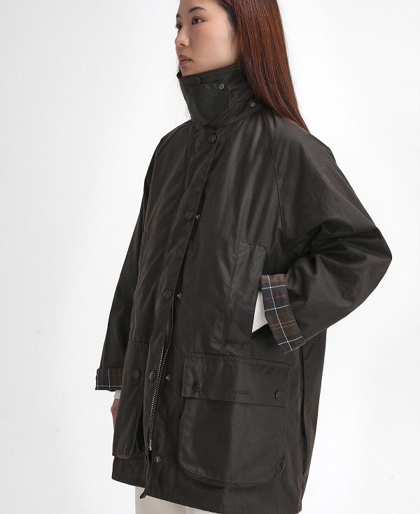 Barbour Women'S Beaufort Waxed Jacket Olive/Classic | BABO89215