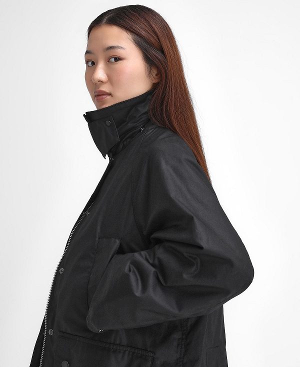 Barbour Women'S Bedale Waxed Jacket Black | BABO89226