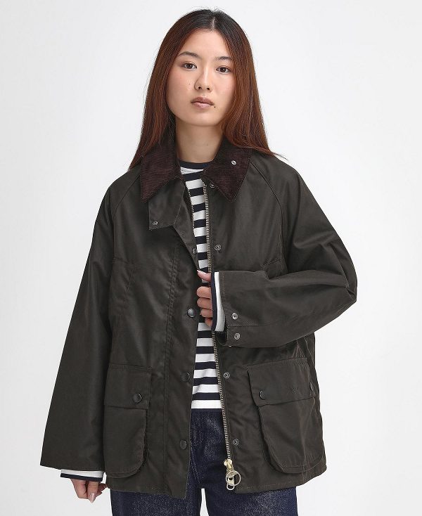 Barbour Women'S Bedale Waxed Jacket Olive/Classic | BABO89225