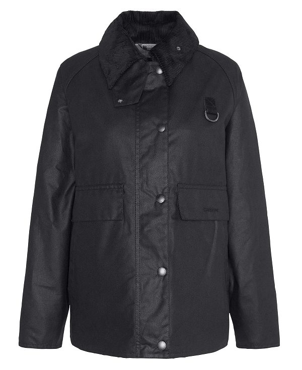 Barbour Women'S Spey Waxed Jacket Black | BABO89222