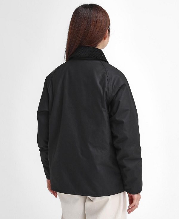 Barbour Women'S Spey Waxed Jacket Black | BABO89222