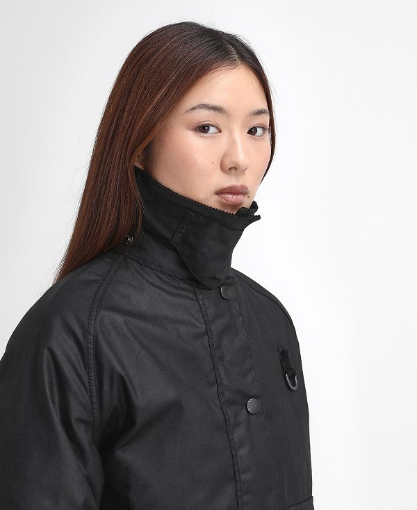 Barbour Women'S Spey Waxed Jacket Black | BABO89222