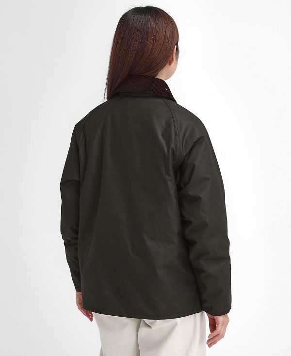 Barbour Women'S Spey Waxed Jacket Olive/Classic | BABO89221