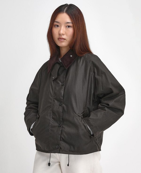 Barbour Women'S Transport Waxed Jacket Olive/Classic | BABO89229