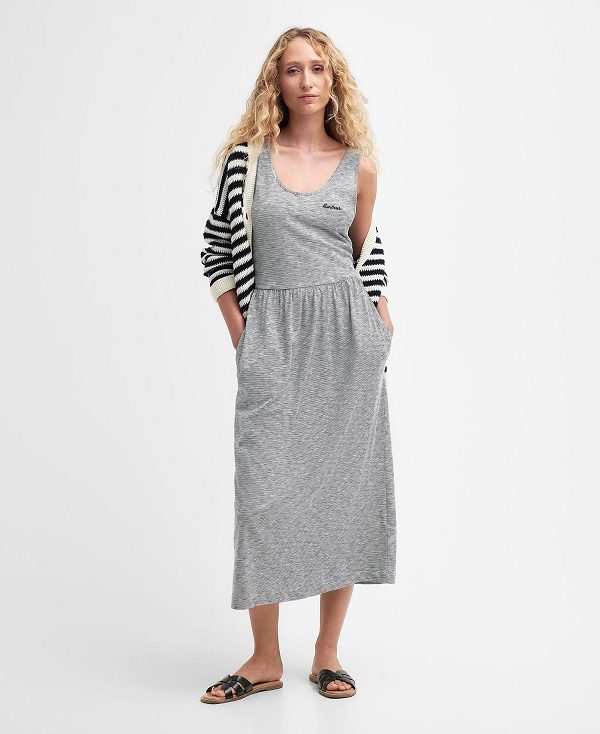 Barbour Woodford Midi Dress Grey Marl | BABO89604