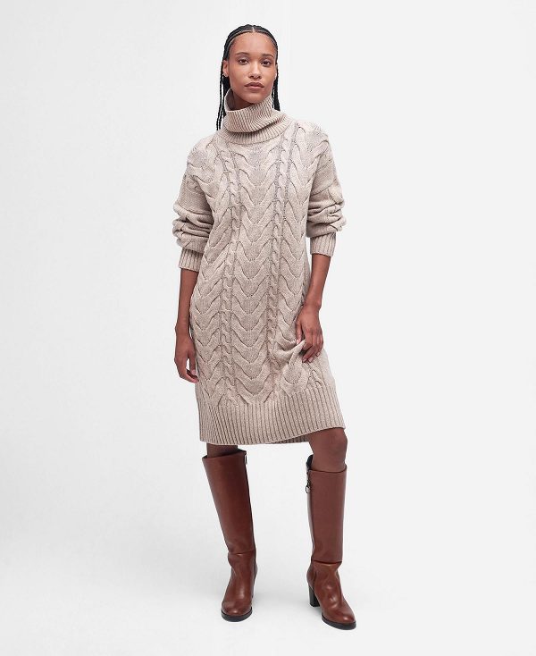 Barbour Woodlane Jumper Dress Nougat | BABO89585