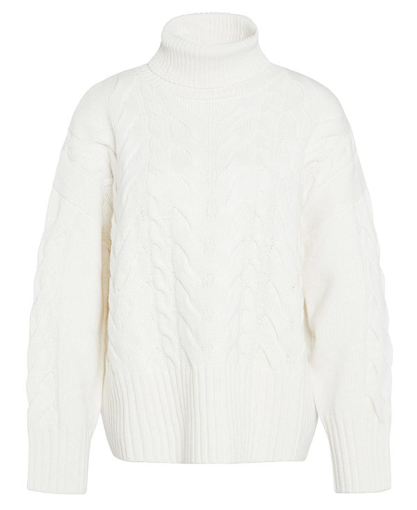 Barbour Woodlane Knitted Jumper White | BABO89670