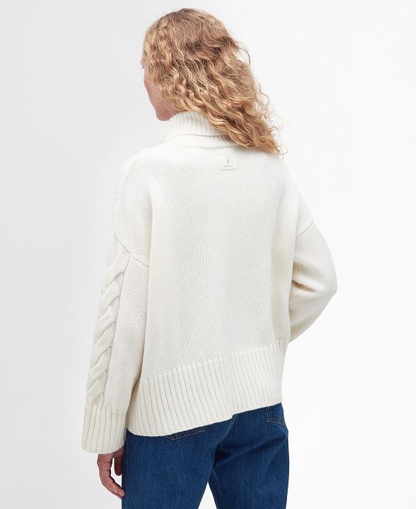 Barbour Woodlane Knitted Jumper White | BABO89670