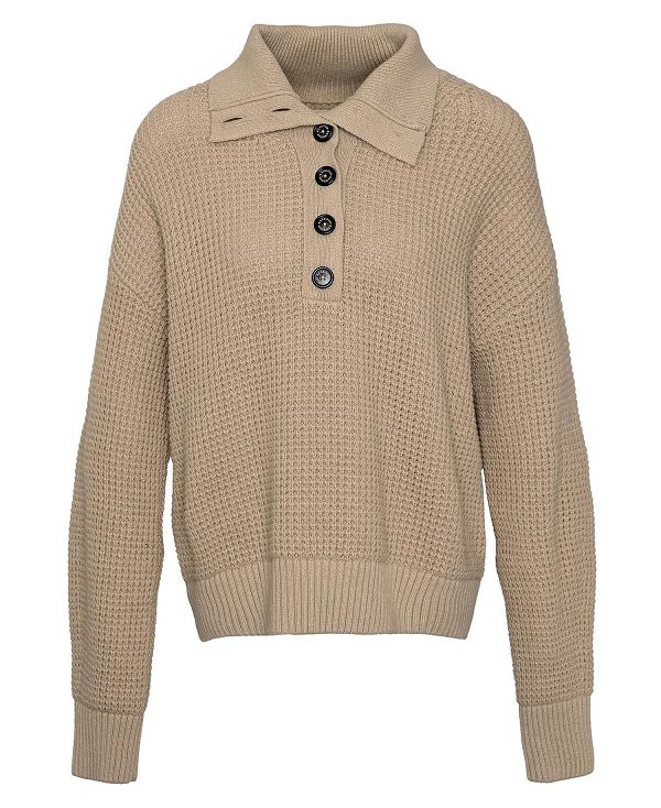 Barbour Woodside Half-button Jumper Olive | BABO89754