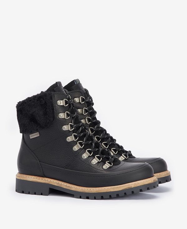 Barbour Woodside Hiker Boots Classic Black | BABO89879