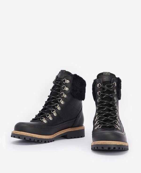 Barbour Woodside Hiker Boots Classic Black | BABO89879