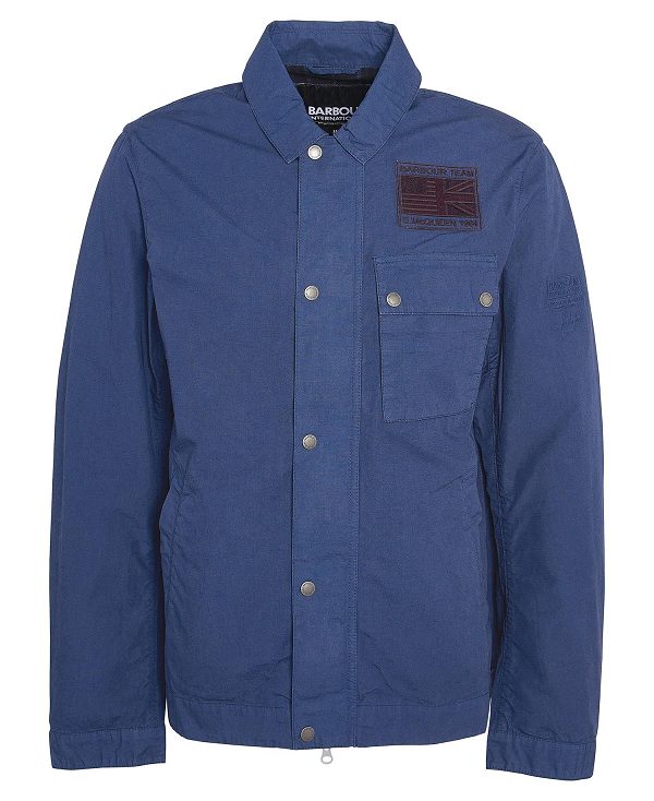 Barbour Workers Casual Jacket Washed Cobalt | BABO87468