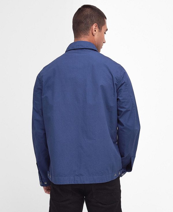 Barbour Workers Casual Jacket Washed Cobalt | BABO87468