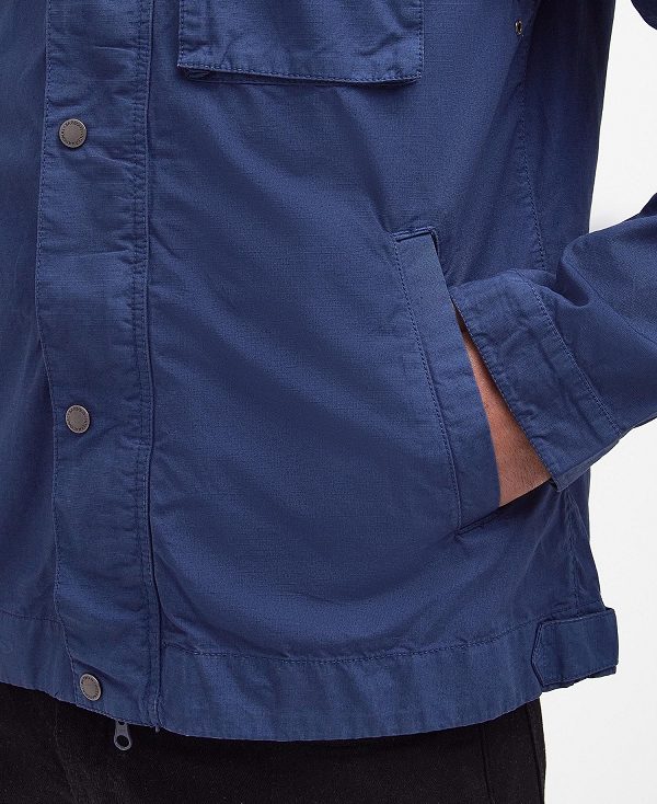 Barbour Workers Casual Jacket Washed Cobalt | BABO87468