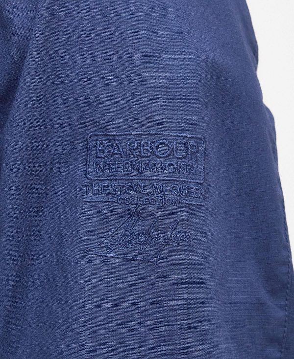 Barbour Workers Casual Jacket Washed Cobalt | BABO87468