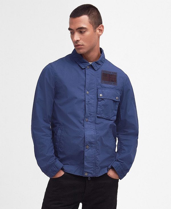 Barbour Workers Casual Jacket Washed Cobalt | BABO87468