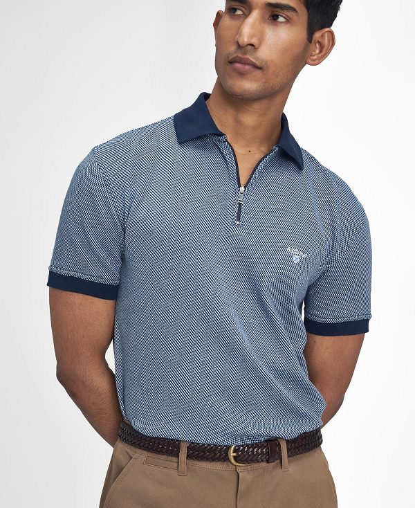 Barbour Wynch Short-sleeved Polo Shirt Navy | BABO88248