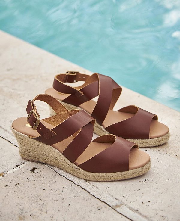 Barbour Yolanda Espadrille Wedges Tan | BABO89900